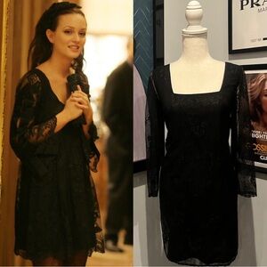 Blair Waldorf’s Anna Sui Black Lace Shift Mini Dress, Gossip Girl